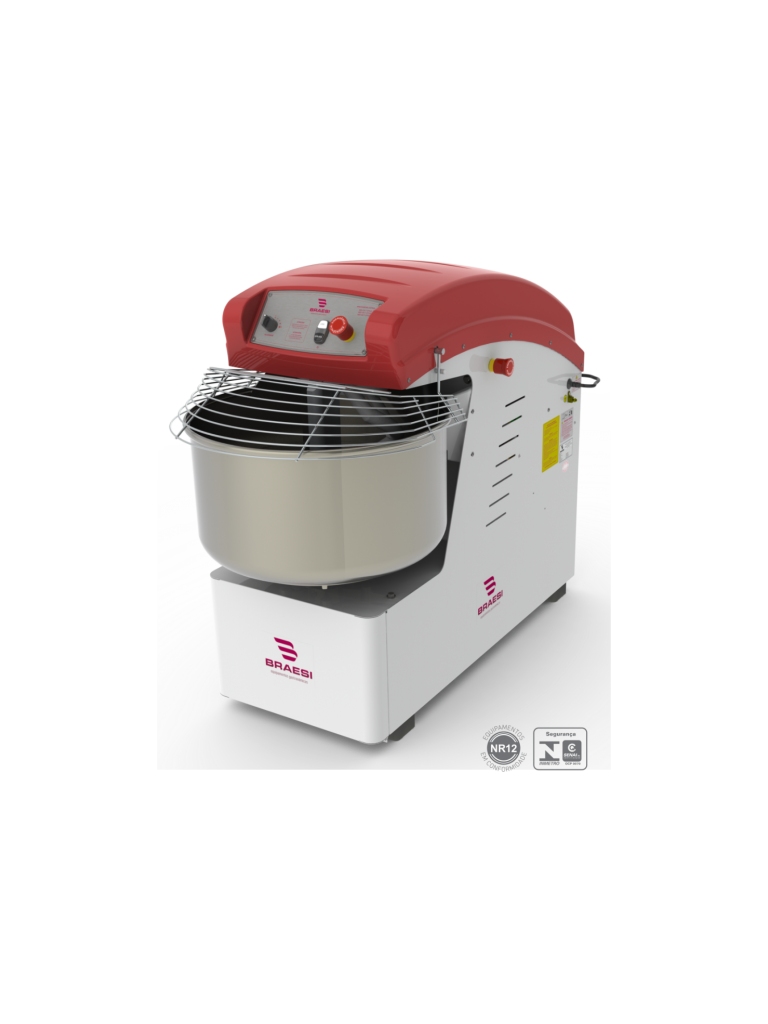 AMASSADEIRA ESPIRAL 40KG - 2 VELOCIDADES - AES 40/1 - TRIFÁSICO - BRAESI