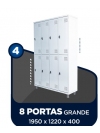 ROUPEIRO / ARMÁRIO DE AÇO 8 PORTAS GRANDES - COM PITÃO P/ CADEADO - S.A.