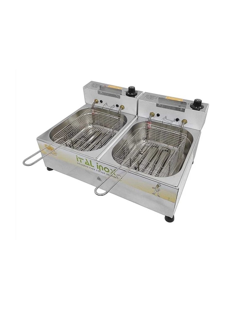 FRITADEIRA ELÉTRICA 2 CUBAS DE MESA 5 LITROS CADA - FEOI 10 - ITALINOX
