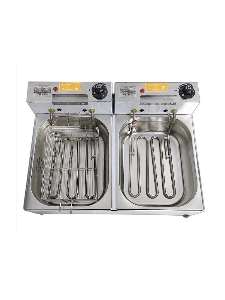 FRITADEIRA ELÉTRICA 2 CUBAS DE MESA 5 LITROS CADA - FEOI 10 - ITALINOX