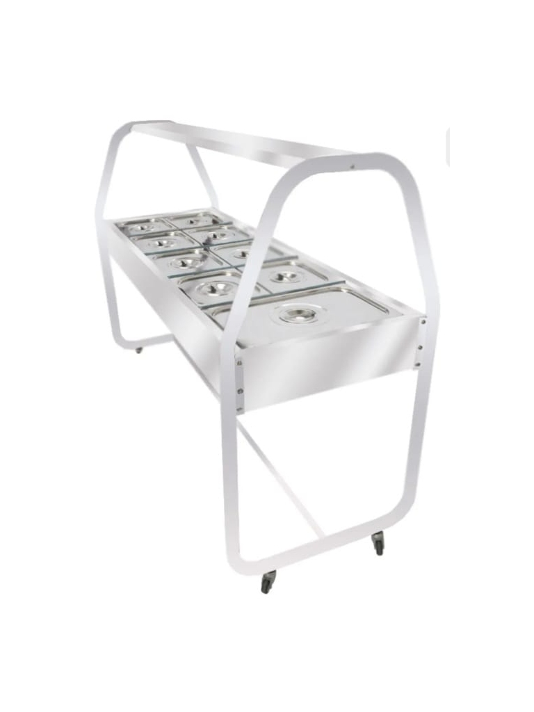 BUFFET COM 10 CUBAS QUENTES - EA10TC TERMO CROMADA - VENÃNCIO 