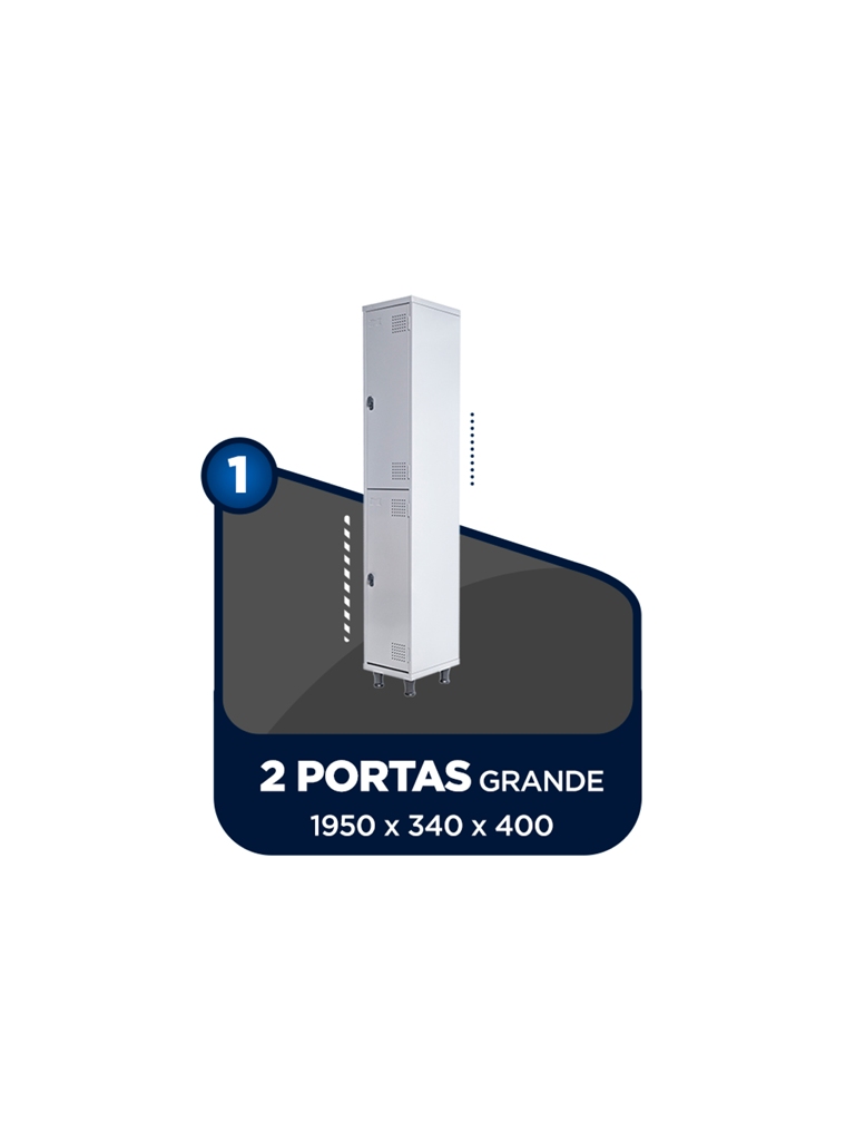 ROUPEIRO / ARMÁRIO DE AÇO 2 PORTAS GRANDES - COM PITÃO P/ CADEADO - S.A.